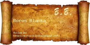 Boros Blanka névjegykártya