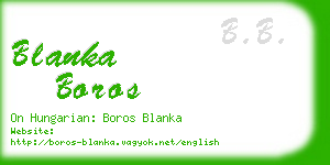 blanka boros business card